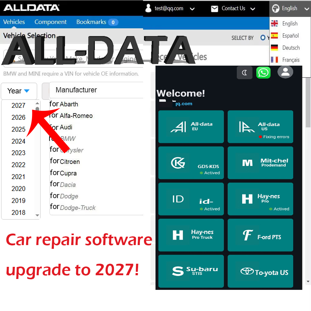 Workshop Tools Online - Conta Online ALL-DATA 2027 para Software