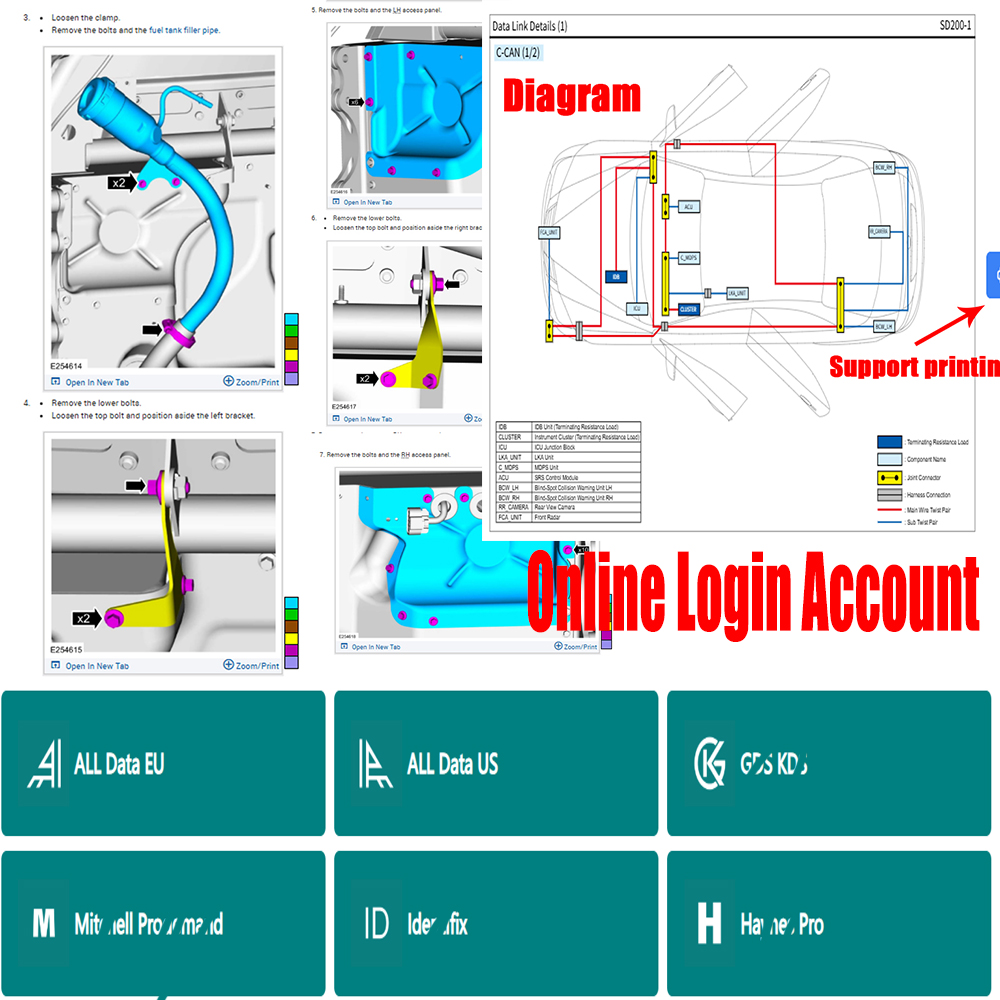 Workshop Tools Online - Conta de Login Online Alldata US