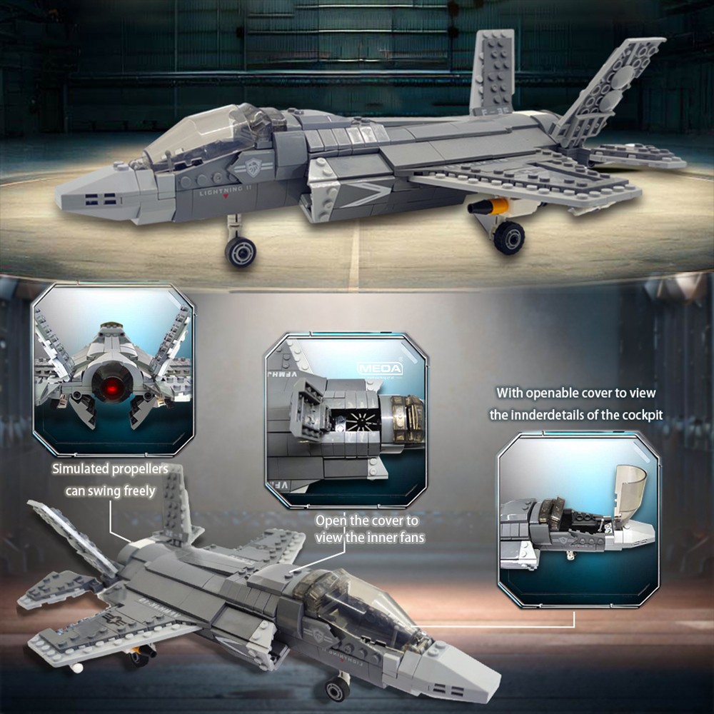 646 pçs F-35 relâmpago ii aviã - Hand Plane Block avaliação e preço