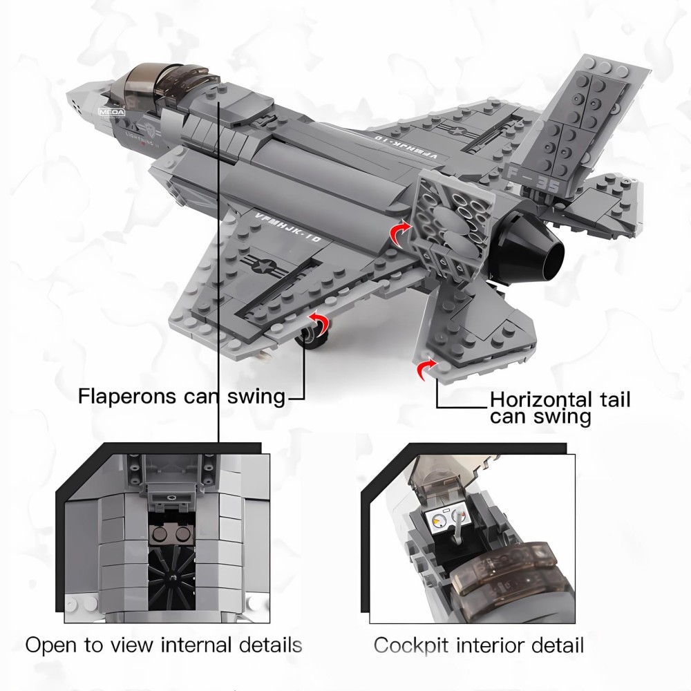 646 pçs F-35 relâmpago ii aviã - Hand Plane Block avaliação e preço