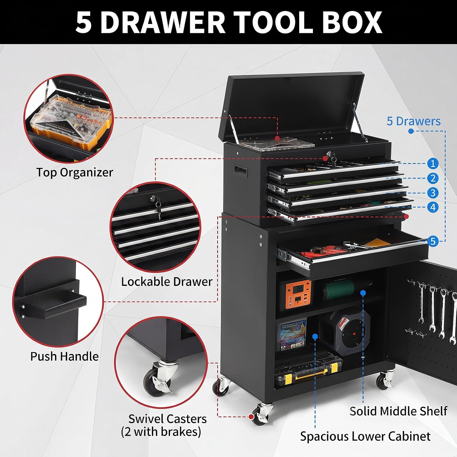 Carrinho de Ferramentas com 5  - Workshop Tools Cabinet avaliação e preço